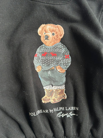 Polo Ralph Lauren Bear Girls Black Dress M (8-10) NWT