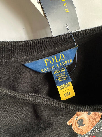 Polo Ralph Lauren Bear Girls Black Dress M (8-10) NWT
