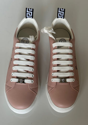 Versace Low Top Blush/White Leather Sneakers 10 US (40 Euro) 1002773 NIB $750