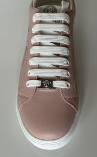 Versace Low Top Blush/White Leather Sneakers 10 US (40 Euro) 1002773 NIB $750