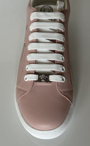 Versace Low Top Blush/White Leather Sneakers 10 US (40 Euro) 1002773 NIB $750