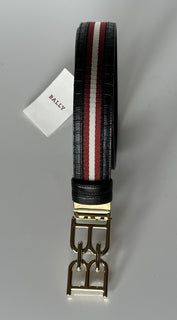 Bally Men's Double Sided B Chain Black Belt 42/105 Italy 630001 NWT $325