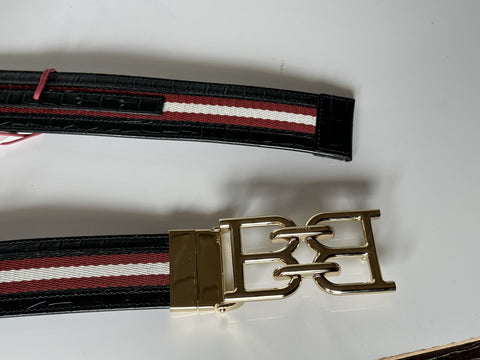 Bally Men's Double Sided B Chain Black Belt 42/105 Italy 630001 NWT $325
