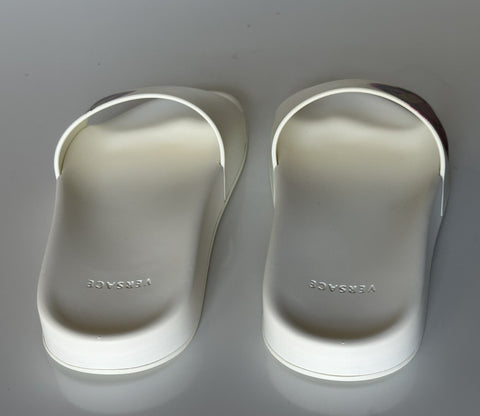 Versace Smiley Medusa Slides Sandals White/Fuxia 7 US DSR609CN Italy NIB $500