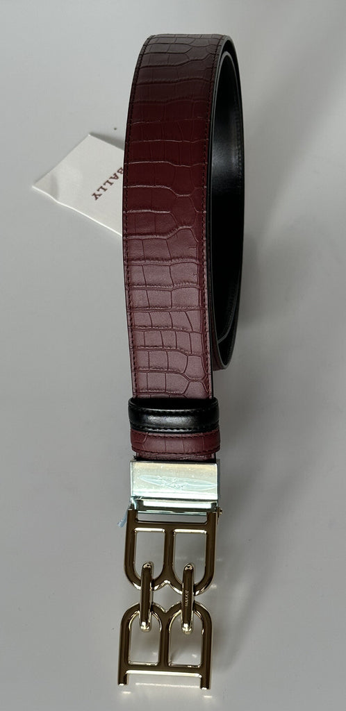Bally Men's Double Sided B Chain Heritage Red Belt 38/95 Italy 630037 NWT $325