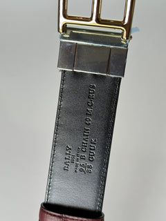 Bally Men's Double Sided B Chain Heritage Red Belt 38/95 Italy 630037 NWT $325