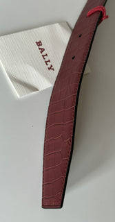 Bally Men's Double Sided B Chain Heritage Red Belt 38/95 Italy 630037 NWT $325