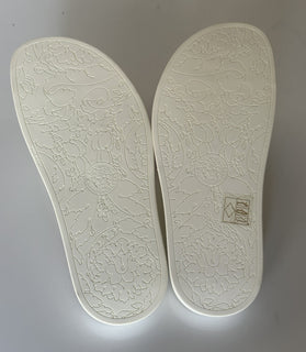 Versace Smiley Medusa Slides Sandals White/Fuxia 8 US DSR609CN Italy NIB $500