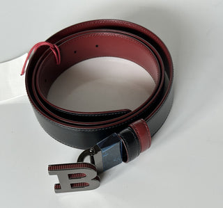Bally Men's Double Sided B Buckle Black/Red Belt 44/110 IT 6301461001 NWT $450