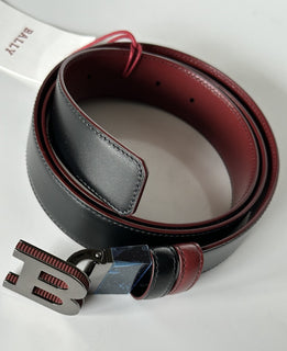 Bally Men's Double Sided B Buckle Black/Red Belt 44/110 IT 6301461001 NWT $450