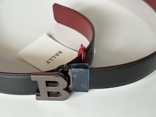 Bally Men's Double Sided B Buckle Black/Red Belt 44/110 IT 6301461001 NWT $450