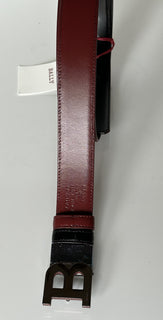 Bally Men's Double Sided B Buckle Black/Red Belt 44/110 IT 6301461001 NWT $450