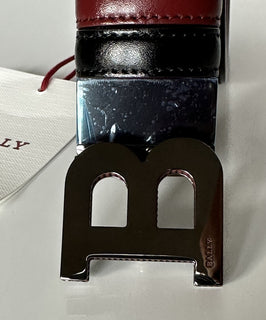 Bally Men's Double Sided B Buckle Black/Red Belt 44/110 IT 6301461001 NWT $450