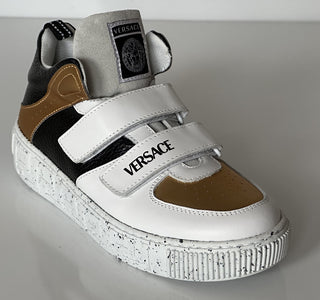 Versace La Greca Boys High Top Sneakers 34 Euro (9.7" Length) Italy NWT $575