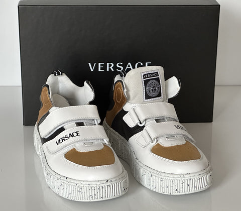 Versace La Greca Boys High Top Sneakers 34 Euro (9.7" Length) Italy NWT $575