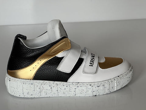 Versace La Greca Boys High Top Sneakers 34 Euro (9.7" Length) Italy NWT $575