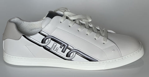 Fendi O’lock Leather White Sneakers 12 US (45 Euro) 7E1562 Italy NIB $795