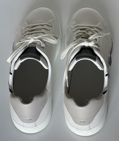 Fendi O’lock Leather White Sneakers 12 US (45 Euro) 7E1562 Italy NIB $795