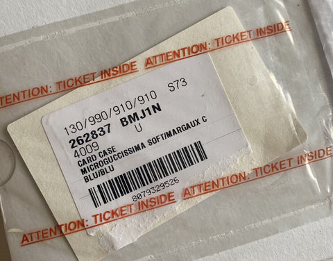 Gucci Microguccissima Soft  Blue Leather Card Case Made in Italy 262837 NWT