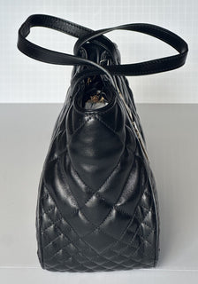 Versace Greca Small Quilted Goddess Calf Leather Black Tote Bag 1009438 IT NWT