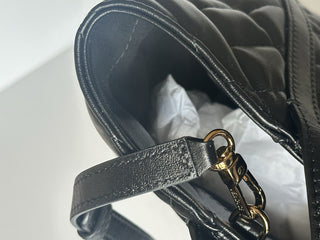 Versace Greca Small Quilted Goddess Calf Leather Black Tote Bag 1009438 IT NWT