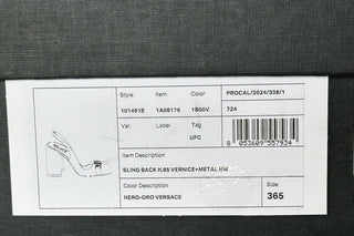 Versace Medusa Head Sling Back Patent Leather Black Shoes 6.5 US 1014618 NIB