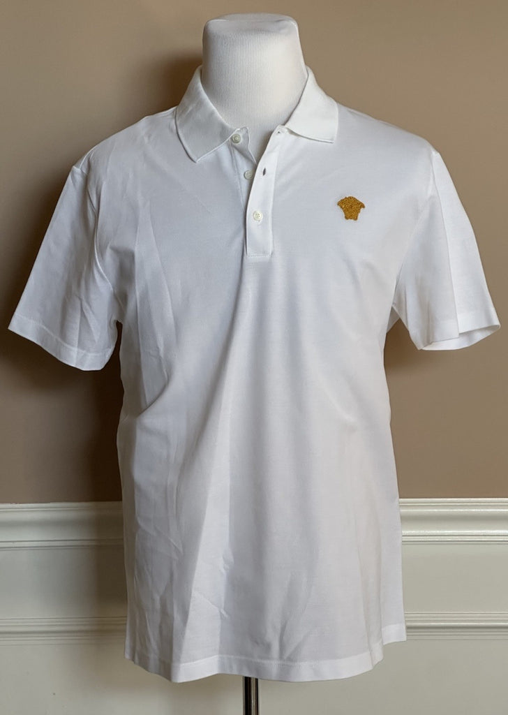 Versace Medusa White Piquet Cotton White Polo Shirt 4XL 1008492 NWT $575