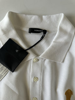 Versace Medusa White Piquet Cotton White Polo Shirt 4XL 1008492 NWT $575
