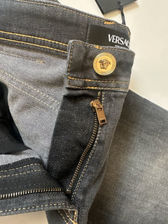 Versace Women's Stone Washed Denim Gray Jeans Size 27 US Italy 1013135 NWT $950