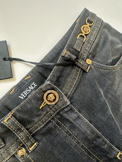 Versace Women's Stone Washed Denim Gray Jeans Size 27 US Italy 1013135 NWT $950