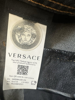 Versace Women's Stone Washed Denim Gray Jeans Size 27 US Italy 1013135 NWT $950