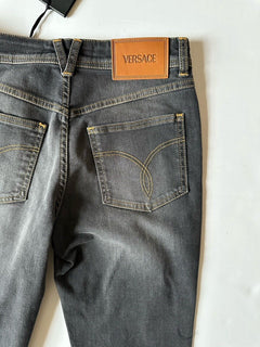 Versace Women's Stone Washed Denim Gray Jeans Size 27 US Italy 1013135 NWT $950