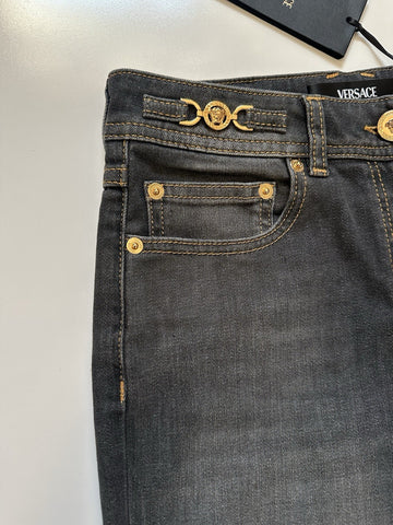 Versace Womens Stone Washed Denim Gray Jeans Size 25 US Italy 1013135 NWT $950