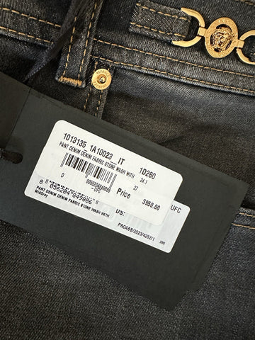 Versace Womens Stone Washed Denim Gray Jeans Size 25 US Italy 1013135 NWT $950