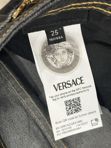 Versace Womens Stone Washed Denim Gray Jeans Size 25 US Italy 1013135 NWT $950