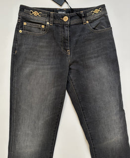 Versace Womens Stone Washed Denim Gray Jeans Size 25 US Italy 1013135 NWT $950