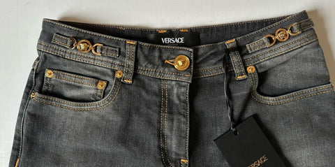 Versace Womens Stone Washed Denim Gray Jeans Size 25 US Italy 1013135 NWT $950