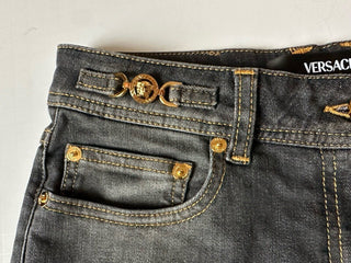 Versace Womens Stone Washed Denim Gray Jeans Size 25 US Italy 1013135 NWT $950