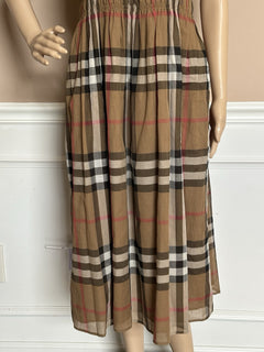 Burberry Delilah Women’s Toupe Brown Check Dress 4 US (38 Euro) 8099412 NWT $820