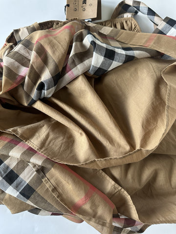 Burberry Delilah Women’s Toupe Brown Check Dress 4 US (38 Euro) 8099412 NWT $820