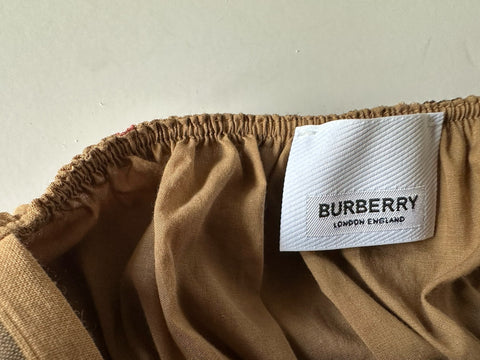 Burberry Delilah Women’s Toupe Brown Check Dress 4 US (38 Euro) 8099412 NWT $820