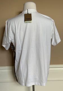 Burberry Caris Check White T-shirt M (Oversized) 8092575 NWT $480
