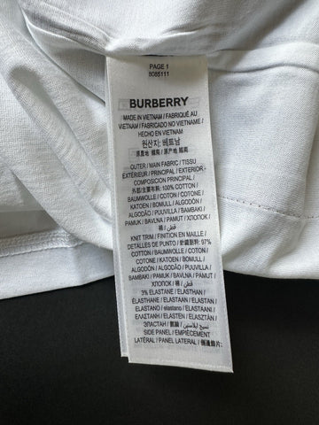 Burberry Caris Check White T-shirt S (Oversized) 8092575 NWT $480