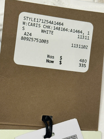 Burberry Caris Check White T-shirt S (Oversized) 8092575 NWT $480