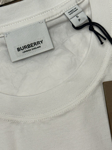 Burberry Caris Check White T-shirt S (Oversized) 8092575 NWT $480