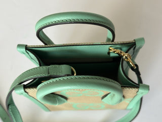 Gucci Womens Jumbo GG Canvas/Leather Mini Shoulder Tote Bag Green 671623 NWOT