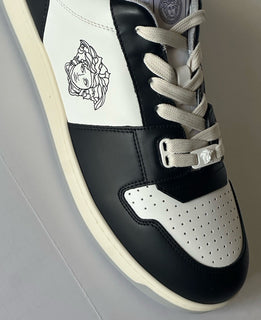 Versace Medusa Men’s Black/White Leather Sneakers 7 US (40 Euro) 1013377 IT NIB
