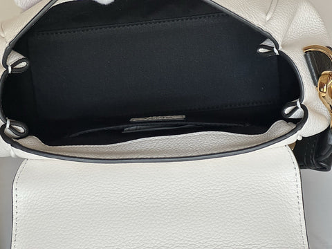 Versace Virtus Grainy Calf Small Black/White Top Handle Bag 1015556 IT NWT $1675