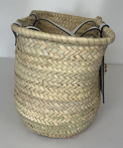 Versace Top Handle Small Tote Straw/Leather Natural/White Bag 1019454 NWOT