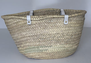 Versace Top Handle Small Tote Straw/Leather Natural/White Bag 1019454 NWOT